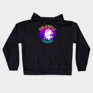 Unicorn On A Bicycle – Unicycle Kids Hoodie